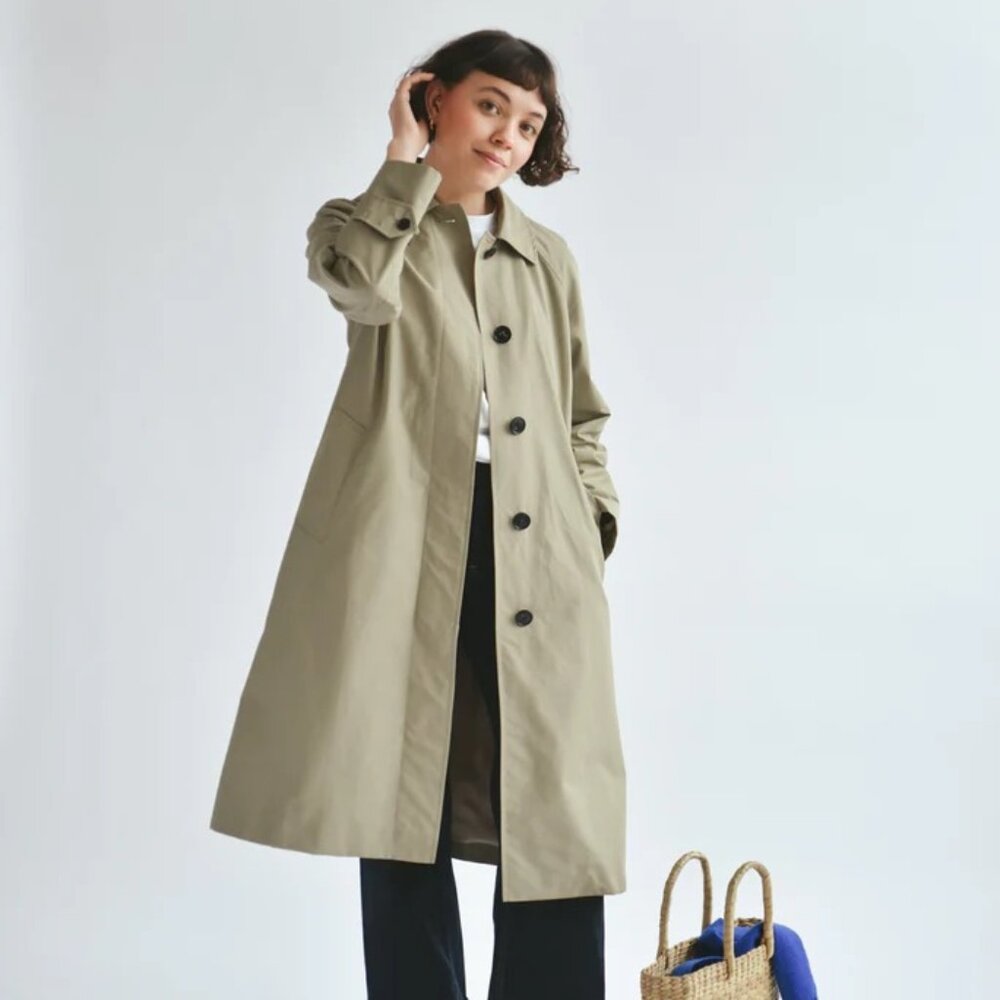 Light Olive Trench Coat - Classic Single-Breasted Trench